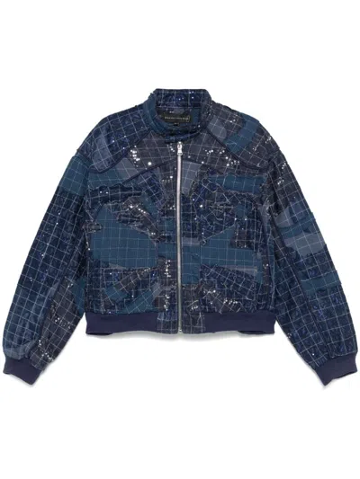 Who Decides War Navy Flight Window Bomber Jacket In Blue