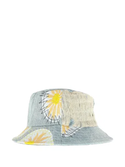 Who Decides War Floral-embroidery Bucket Hat In Multi