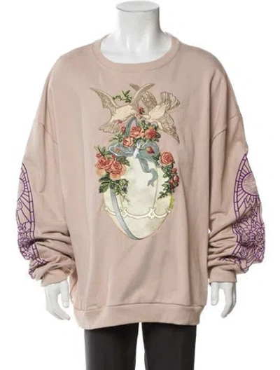 Pre-owned Who Decides War Floral Print Bomber Jacket In Neutral