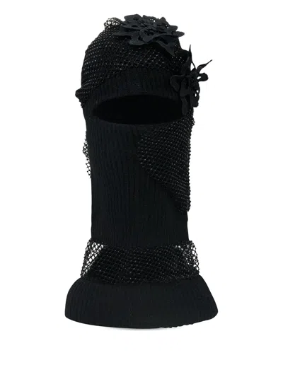 Who Decides War Flower-appliqué Balaclava In Black