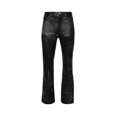 Pre-owned Who Decides War Fragmented Leather Trouser 'coal'