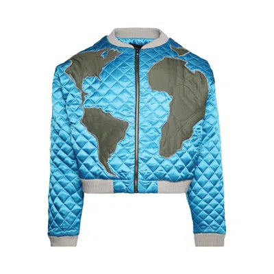 Pre-owned Who Decides War Global Grid Bomber 'sky' | Blue | Men's Size L