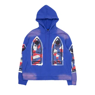 Pre-owned Who Decides War Glory Fabricated Hooded Pullover 'indigo' | Blue | Men's Size L