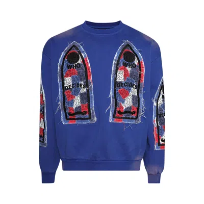 Pre-owned Who Decides War Glory Fabricated Pullover 'indigo' | Blue | Men's Size S