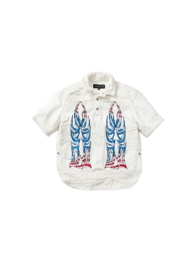 WHO DECIDES WAR WHO DECIDES WAR GLORY WINGED POLO SHIRT - CREAM