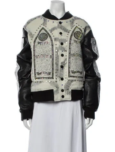 Pre-owned Who Decides War Graphic Print Bomber Jacket In Multicolor