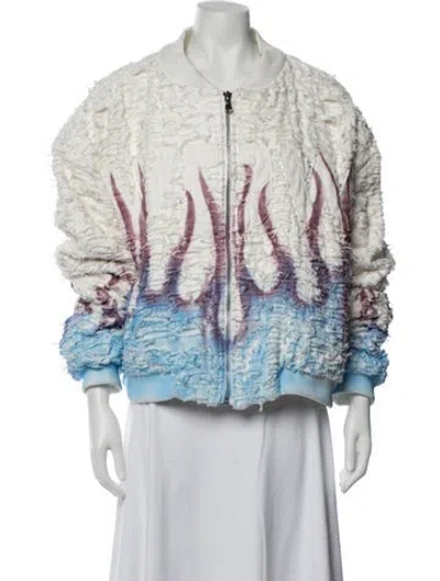 Pre-owned Who Decides War Graphic Print Bomber Jacket W/ Tags In White