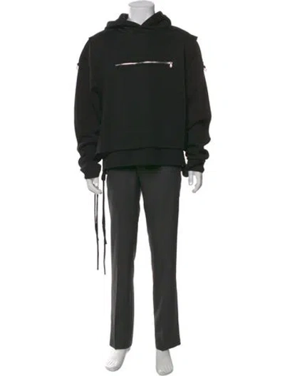 Pre-owned Who Decides War Graphic Print Crew Neck Hoodie In Black