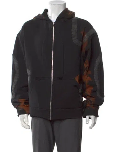 Pre-owned Who Decides War Graphic Print Crew Neck Hoodie In Black