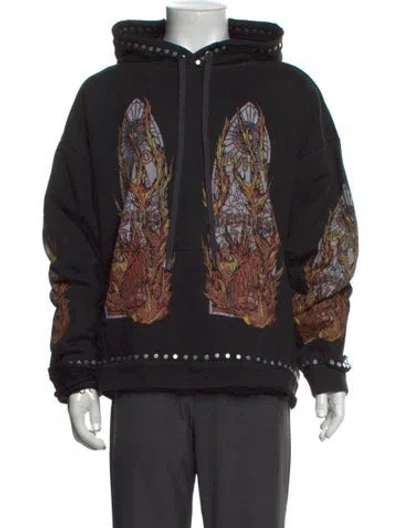 Pre-owned Who Decides War Graphic Print Crew Neck Hoodie In Black