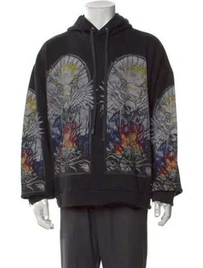 Pre-owned Who Decides War Graphic Print Crew Neck Hoodie W/ Tags In Black