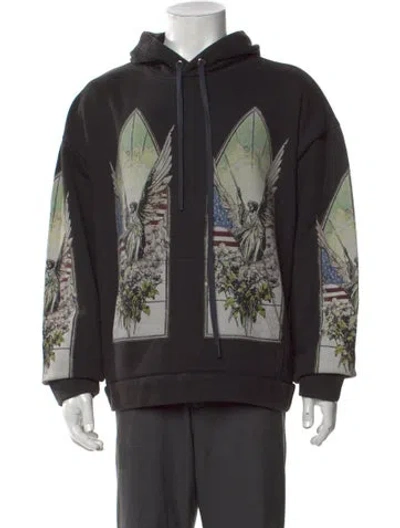 Pre-owned Who Decides War Graphic Print Crew Neck Hoodie W/ Tags In Black