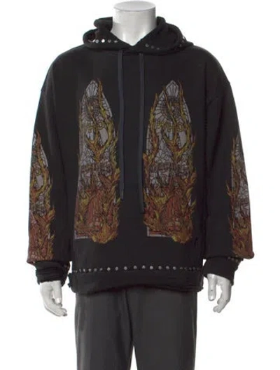 Pre-owned Who Decides War Graphic Print Crew Neck Hoodie W/ Tags In Black
