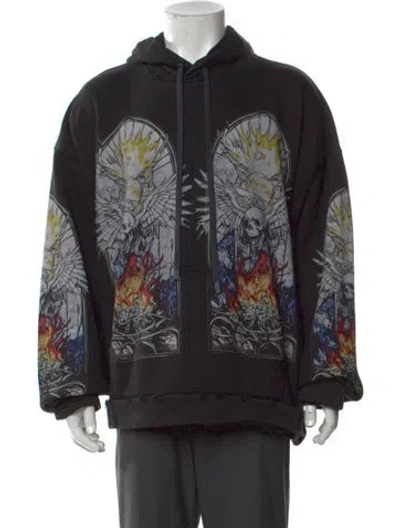 Pre-owned Who Decides War Graphic Print Crew Neck Hoodie W/ Tags In Black