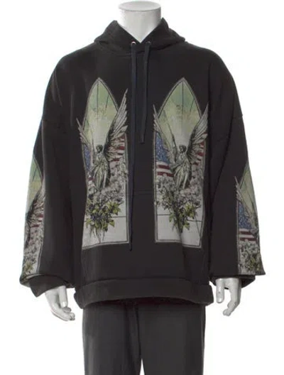 Pre-owned Who Decides War Graphic Print Crew Neck Hoodie W/ Tags In Black