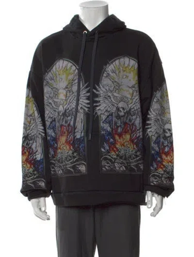 Pre-owned Who Decides War Graphic Print Crew Neck Hoodie W/ Tags In Black
