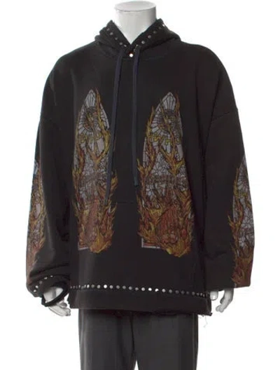 Pre-owned Who Decides War Graphic Print Crew Neck Hoodie W/ Tags In Black