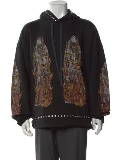 Pre-owned Who Decides War Graphic Print Crew Neck Hoodie W/ Tags In Black
