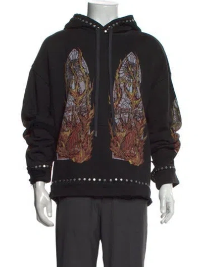 Pre-owned Who Decides War Graphic Print Crew Neck Hoodie W/ Tags In Black