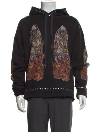 Pre-owned Who Decides War Graphic Print Crew Neck Hoodie W/ Tags In Black