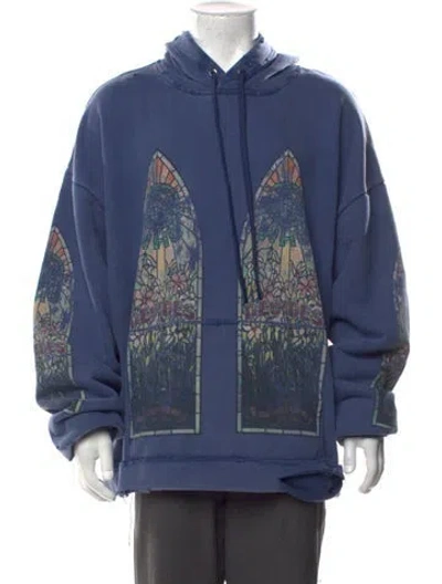 Pre-owned Who Decides War Graphic Print Crew Neck Hoodie W/ Tags In Blue
