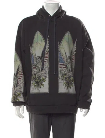 Pre-owned Who Decides War Graphic Print Crew Neck Hoodie W/ Tags In Grey