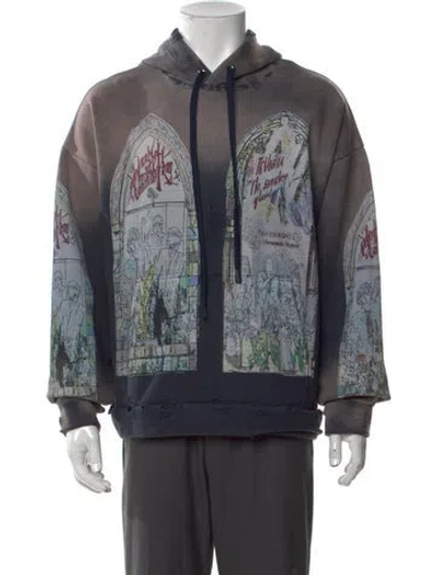 Pre-owned Who Decides War Graphic Print Crew Neck Hoodie W/ Tags In Multicolor