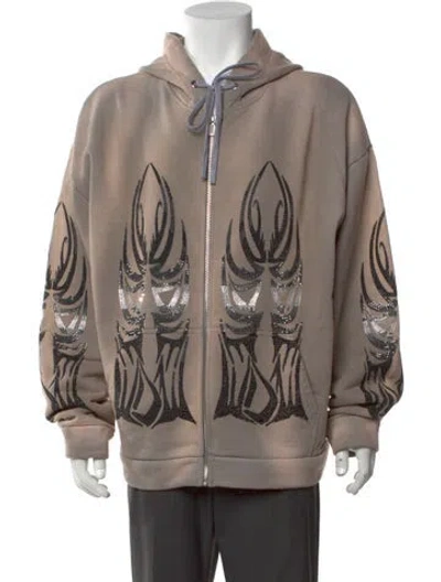 Pre-owned Who Decides War Graphic Print Crew Neck Hoodie W/ Tags In Neutrals