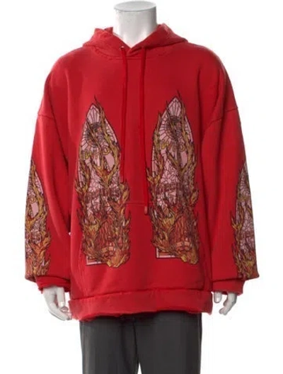 Pre-owned Who Decides War Graphic Print Crew Neck Hoodie W/ Tags In Red