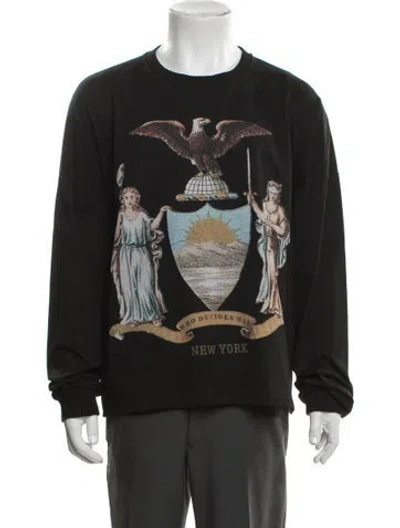 Pre-owned Who Decides War Graphic Print Crew Neck Sweatshirt In Black