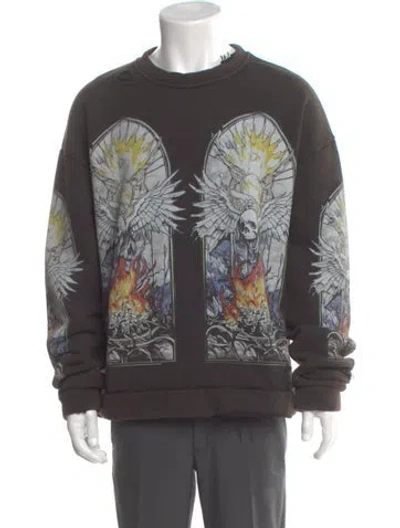 Pre-owned Who Decides War Graphic Print Crew Neck Sweatshirt In Gray