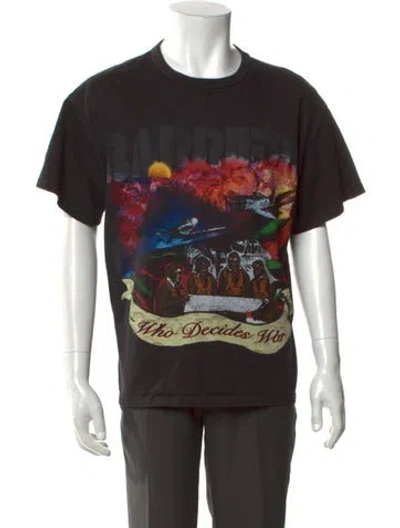 Pre-owned Who Decides War Graphic Print Crew Neck T-shirt In Black
