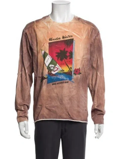 Pre-owned Who Decides War Graphic Print Crew Neck T-shirt In Brown