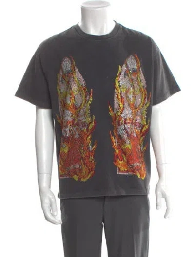 Pre-owned Who Decides War Graphic Print Crew Neck T-shirt In Gray