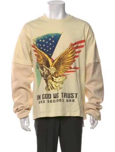 Pre-owned Who Decides War Graphic Print Crew Neck T-shirt W/ Tags In Neutrals