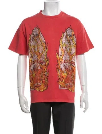 Pre-owned Who Decides War Graphic Print Crew Neck T-shirt W/ Tags In Red