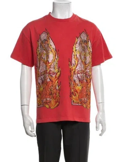 Pre-owned Who Decides War Graphic Print Crew Neck T-shirt W/ Tags In Red