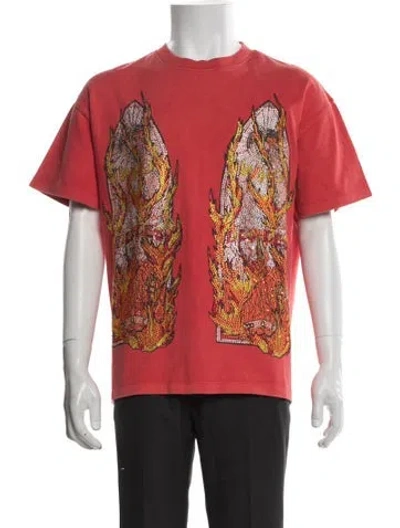 Pre-owned Who Decides War Graphic Print Crew Neck T-shirt W/ Tags In Red