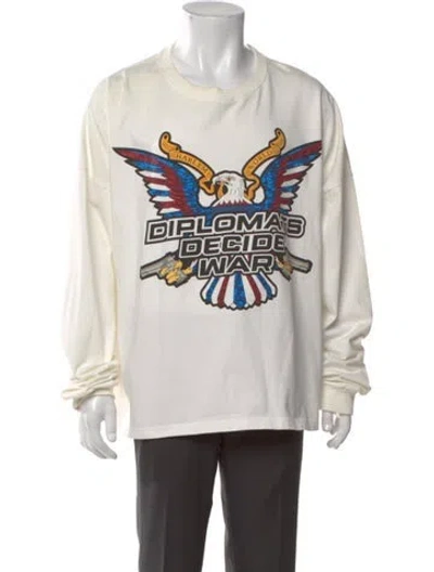 Pre-owned Who Decides War Graphic Print Crew Neck T-shirt In White