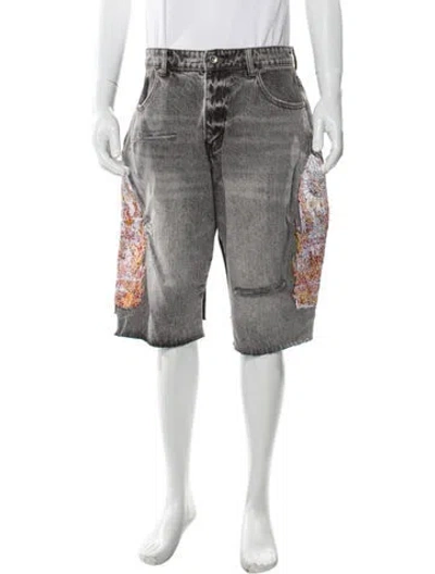 Pre-owned Who Decides War Graphic Print Denim Shorts W/ Tags In Multi