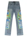 Who Decides War Graphic Print Jeans In Blue