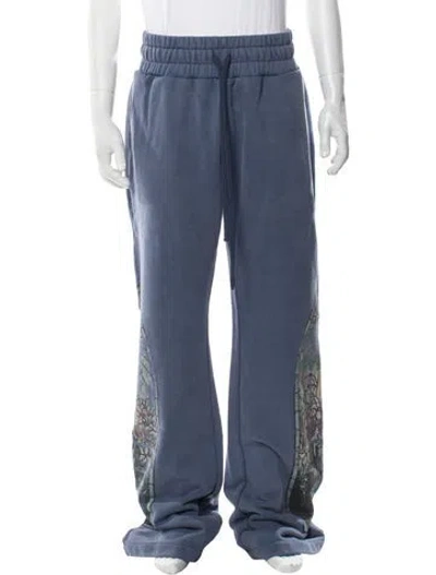 Pre-owned Who Decides War Graphic Print Lounge Bottoms In Blue