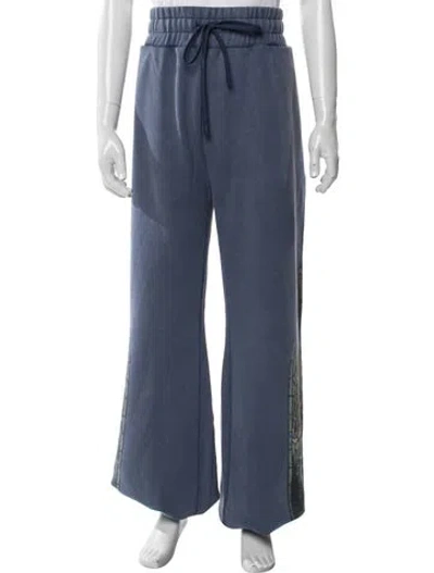 Pre-owned Who Decides War Graphic Print Lounge Bottoms W/ Tags In Blue