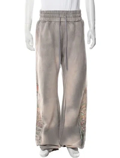 Pre-owned Who Decides War Graphic Print Lounge Bottoms W/ Tags In Neutrals