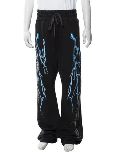 Pre-owned Who Decides War Graphic Print Pants In Black