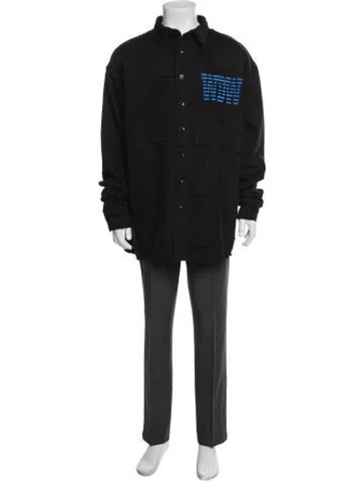 Pre-owned Who Decides War Graphic Print Parka In Black