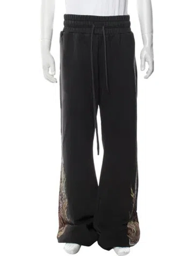 Pre-owned Who Decides War Graphic Print Studded Accents Lounge Bottoms W/ Tags In Black