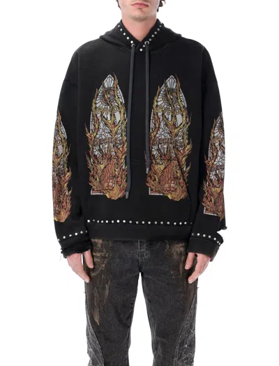 Who Decides War Graphic Studded Hoodie In Multi