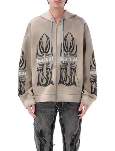 Who Decides War Graphic Zip-up Hoodie In Gold