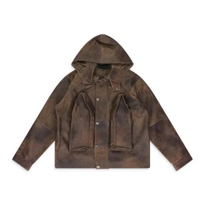 Who Decides War Green Classic Leather Jacket In Brown